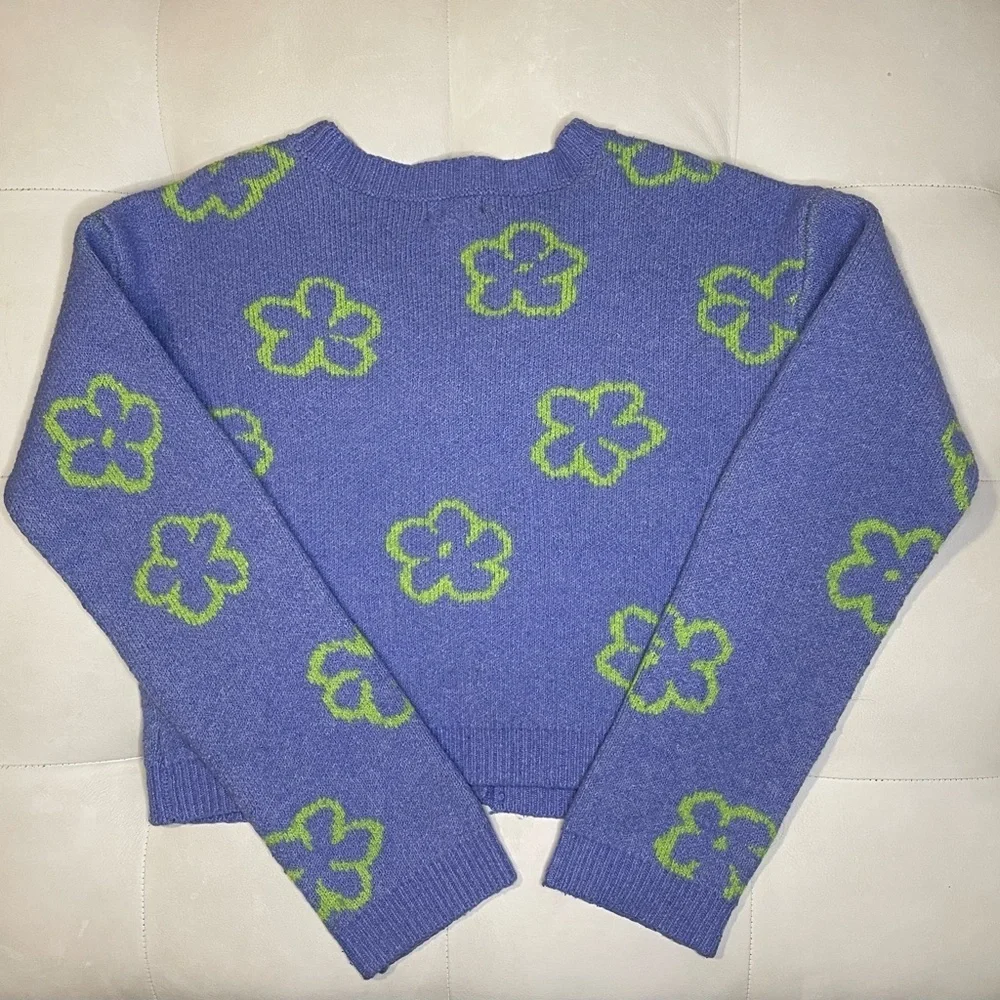 Art Class purple and lime green cardigan. Girls 10/12